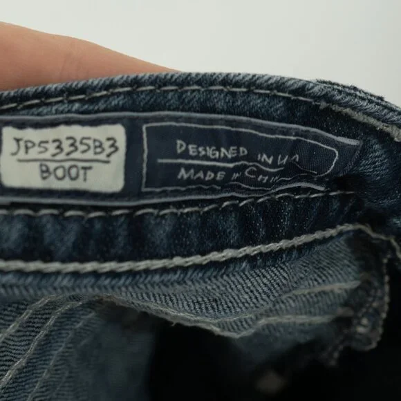 Miss Me Jeweled Boot Jeans y2k Bedazzled Iron Cross Embroidered Flare Denim - Picture 9 of 11